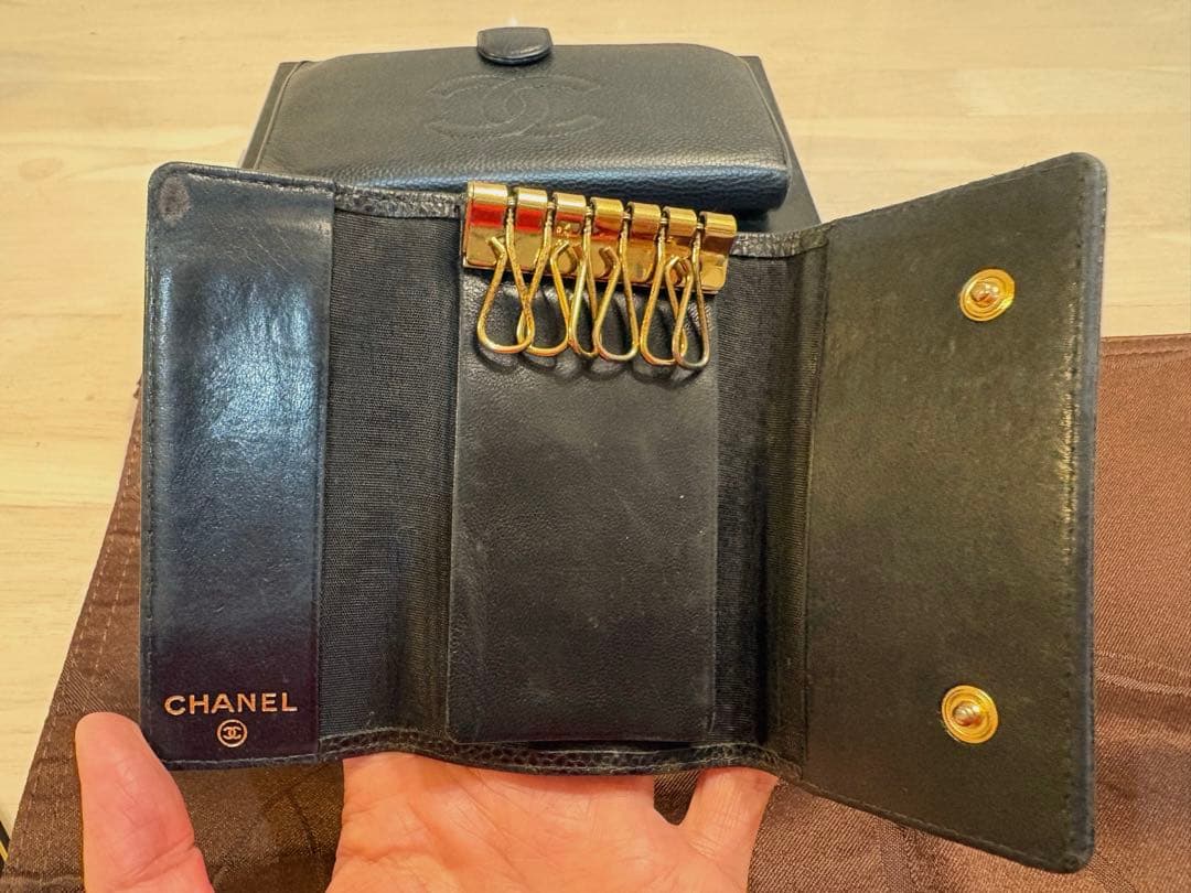 CHANEL キャビアスキン　長財布　キーケース　2点セット