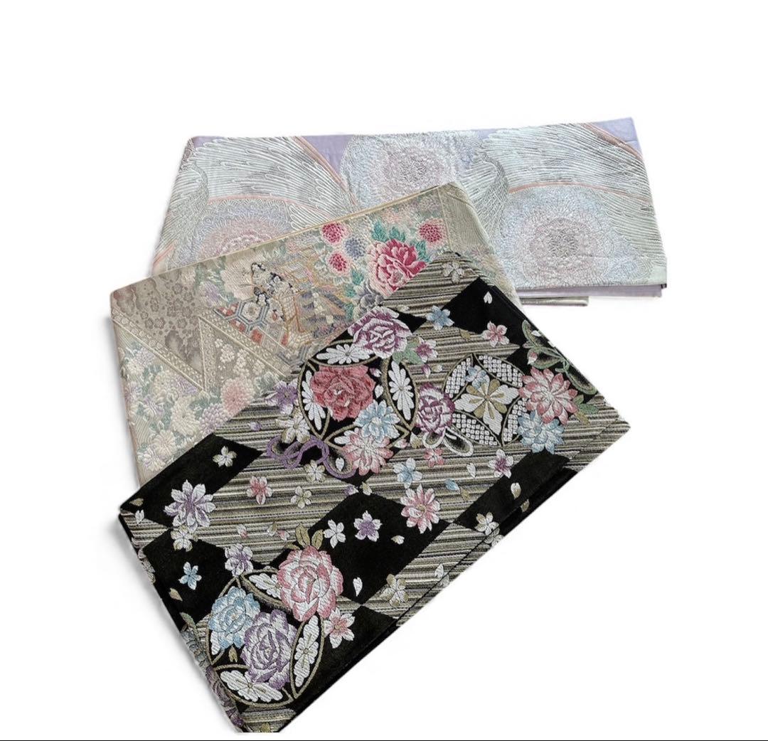 振袖一式 杉本幸田郎 振袖+帯3枚+長襦袢2枚 身丈150㌢ 赤 枝垂れ桜 箱付