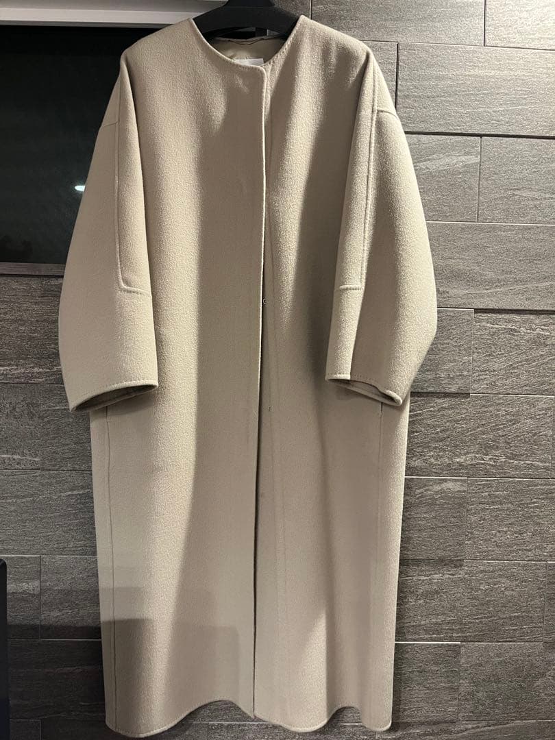 エブール♡ダブルビーバーノーカラーコート