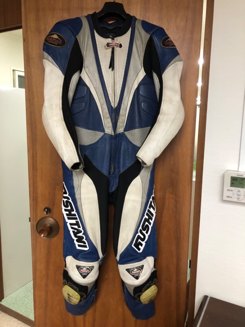 KUSHITANI 革ツナギ、レザースーツＬ丈ＬＬ幅