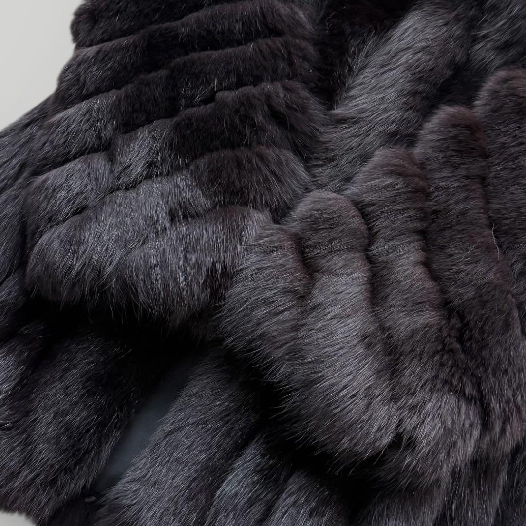 本毛皮☆カラーフォックス 染め ファーコート ボリューム◎ ふかふか◎ 13号