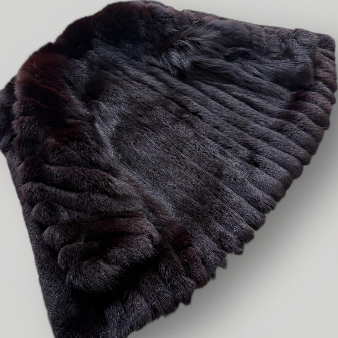 本毛皮☆カラーフォックス 染め ファーコート ボリューム◎ ふかふか◎ 13号