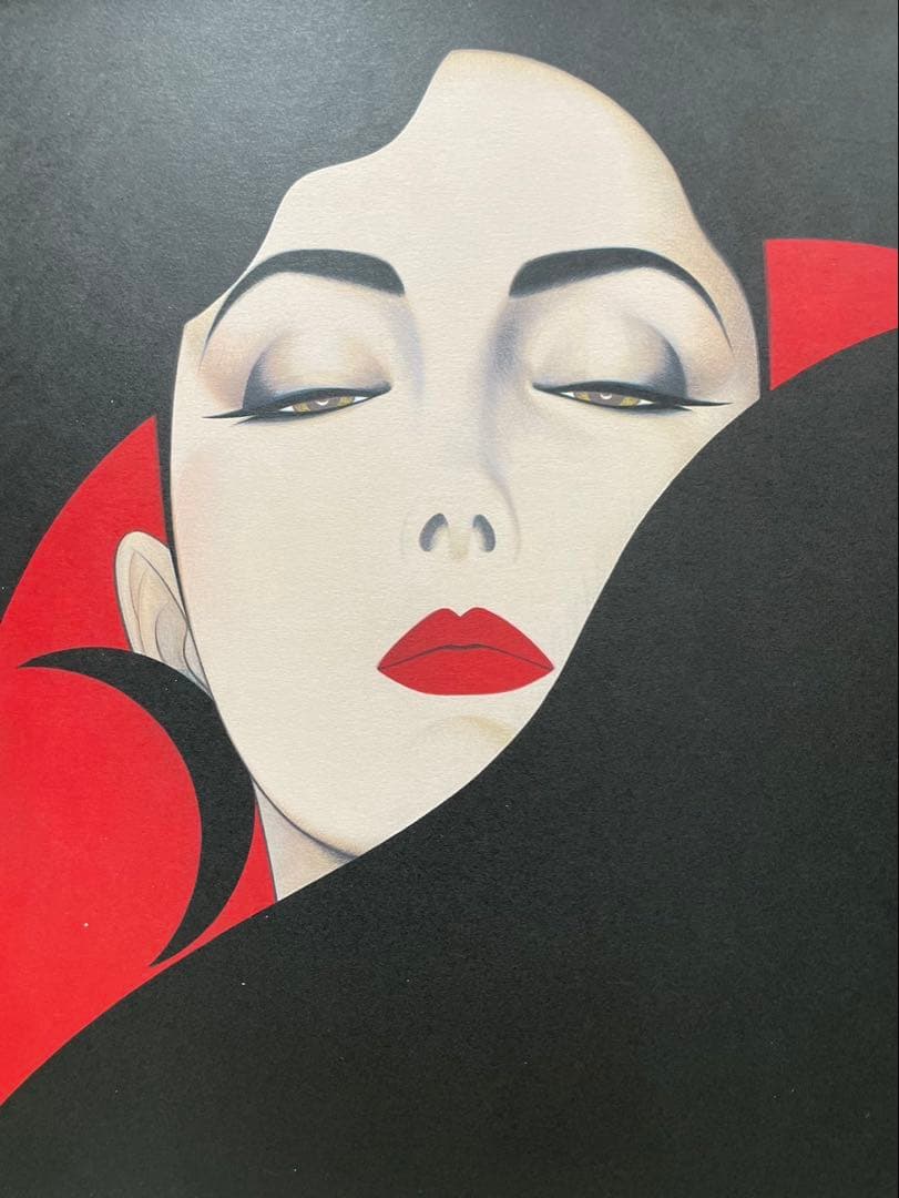 鶴田一郎 ( 赤と黒の魅惑 ) 黒/金 表面 アクリル使用