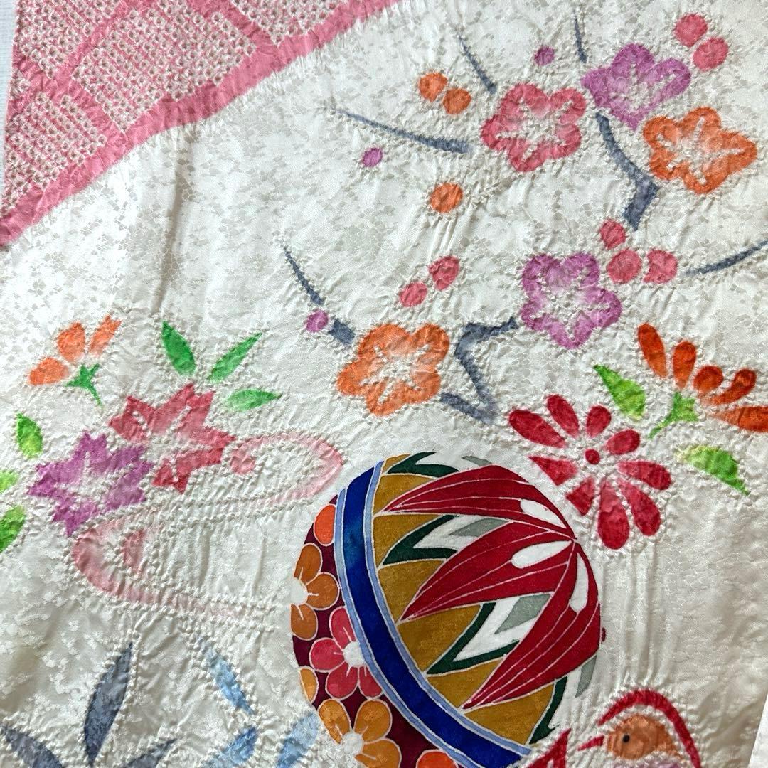 むぅーNo.98 七五三　3歳　　正絹被布フルセット　　本絞り