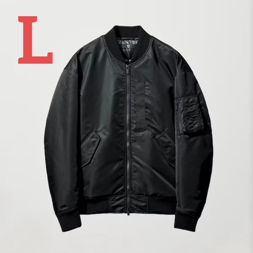 UNIQLO ユニクロ＋J ハイブリッドダウンオーバーサイズMA−1 BLACK