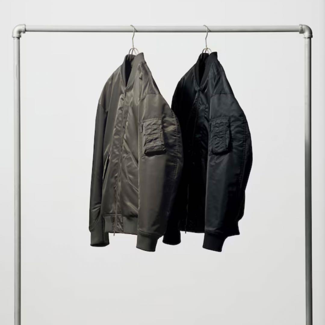 UNIQLO ユニクロ＋J ハイブリッドダウンオーバーサイズMA−1 BLACK