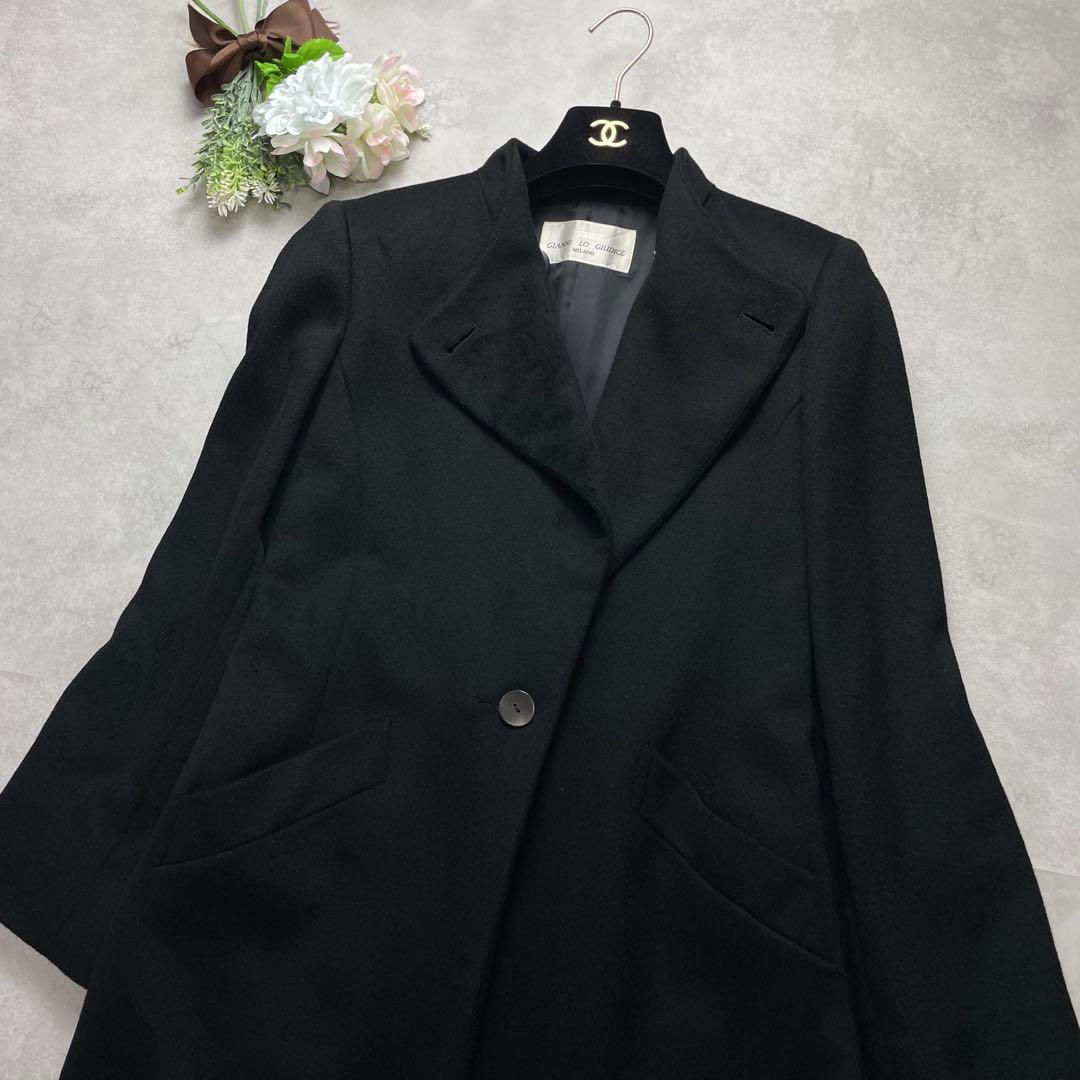 カシミヤ100%✨GIANNI LO GIUDICE ロングコート 黒 36 M