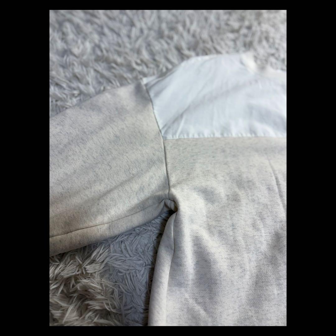 美品 ナゴンスタンス バックウォームコンビプルオーバー 切替 白 レイヤード