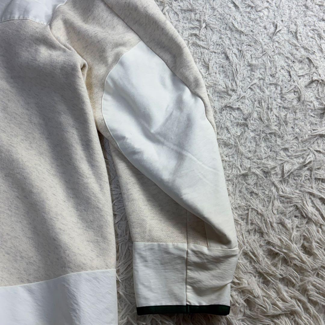 美品 ナゴンスタンス バックウォームコンビプルオーバー 切替 白 レイヤード