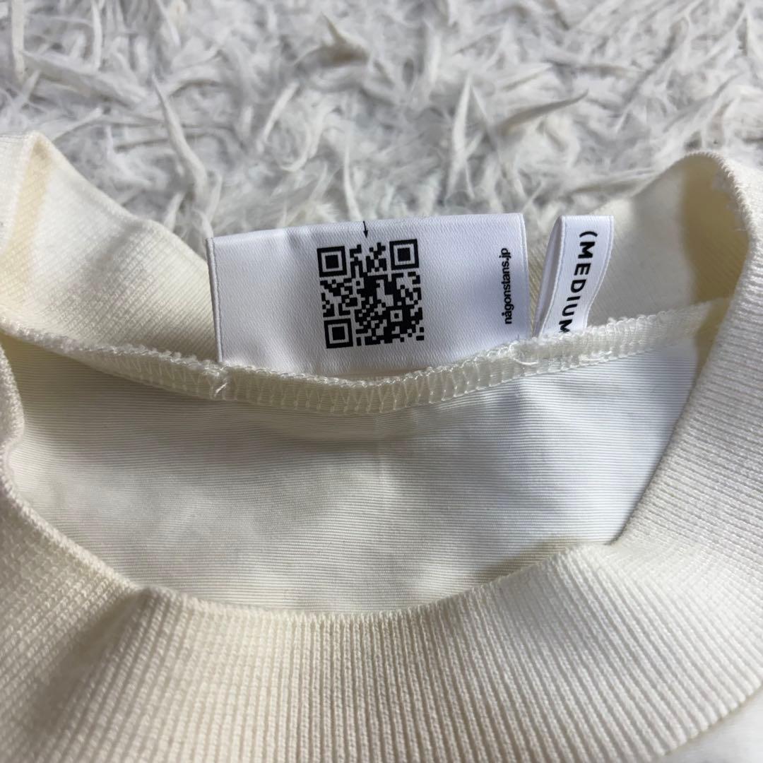 美品 ナゴンスタンス バックウォームコンビプルオーバー 切替 白 レイヤード