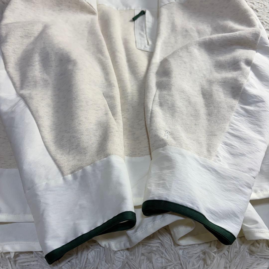 美品 ナゴンスタンス バックウォームコンビプルオーバー 切替 白 レイヤード