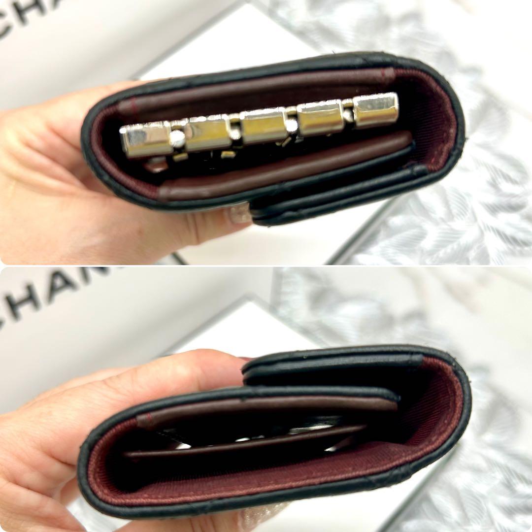CHANEL シャネル マトラッセ ラムスキン 4連キーケース 黒　金田