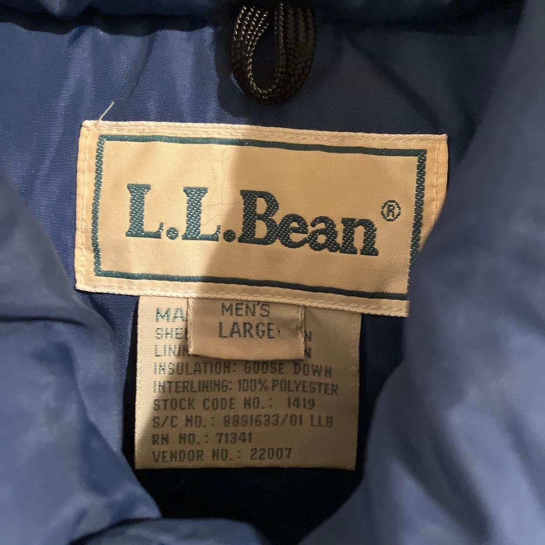 90s L.L.Bean グースダウンベスト ブルー メンズL 大阪古着屋購入