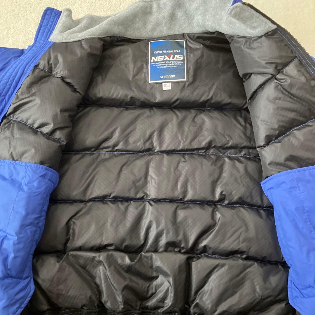 【美品】SHIMANO シマノ　NEXUS フィッシングウェア　ダウン　上下　青