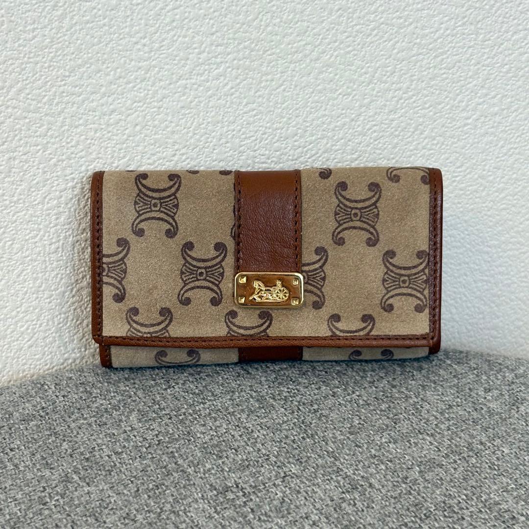 【箱付き】【極美品】セリーヌ マカダム柄 キーケース ゴールド 馬車金具 240