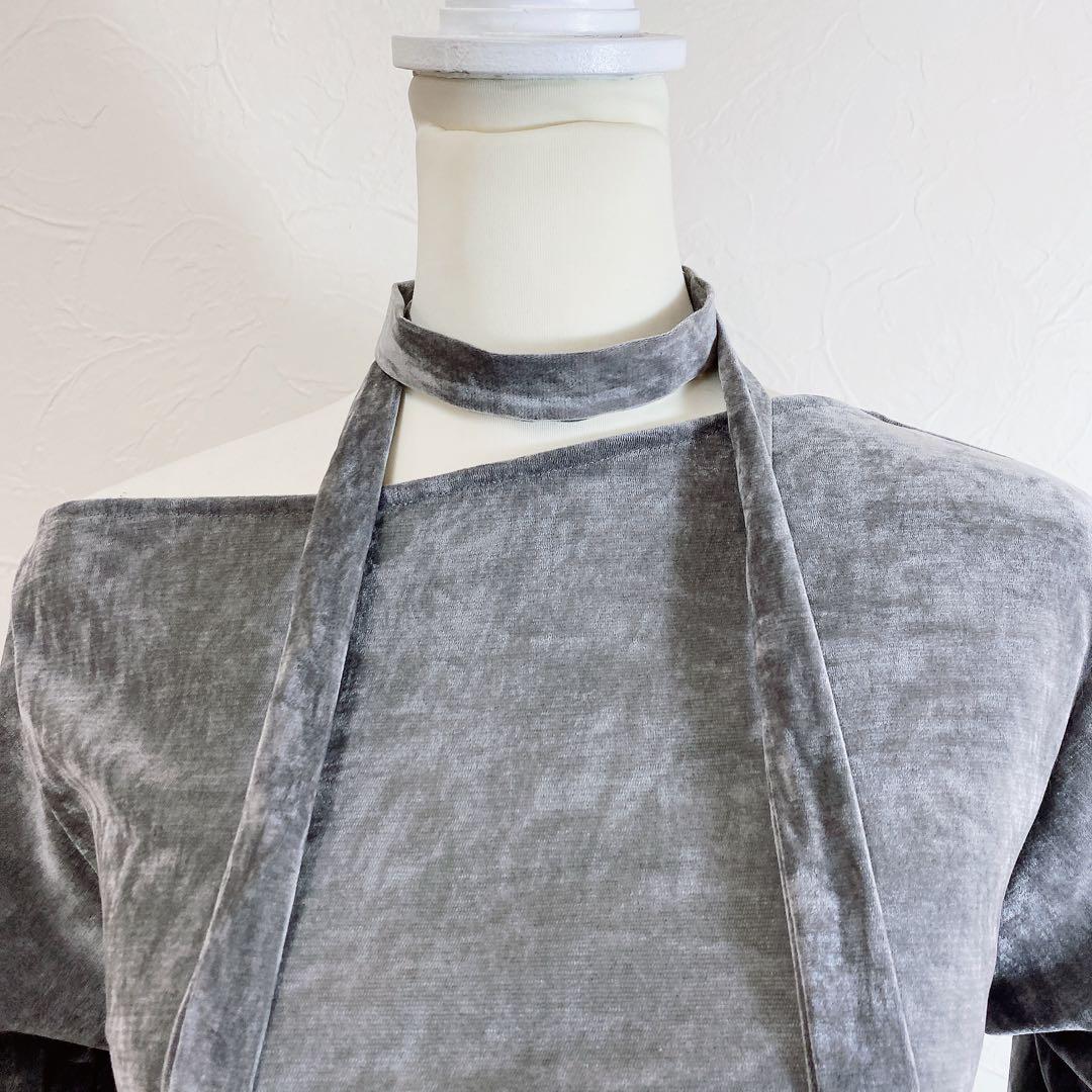 美品 CONSISTER VELOUR TIE TOP ベロアトップス タイ付き