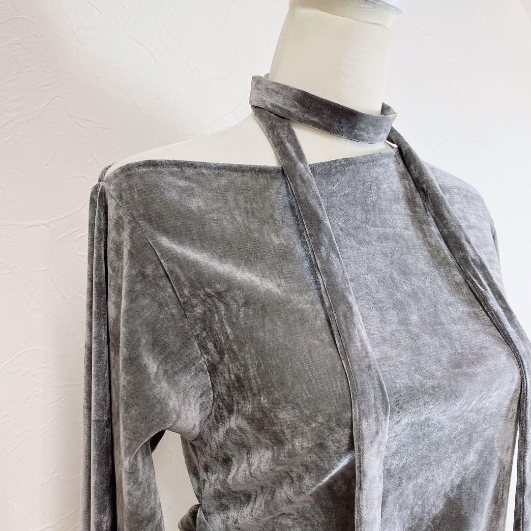 美品 CONSISTER VELOUR TIE TOP ベロアトップス タイ付き