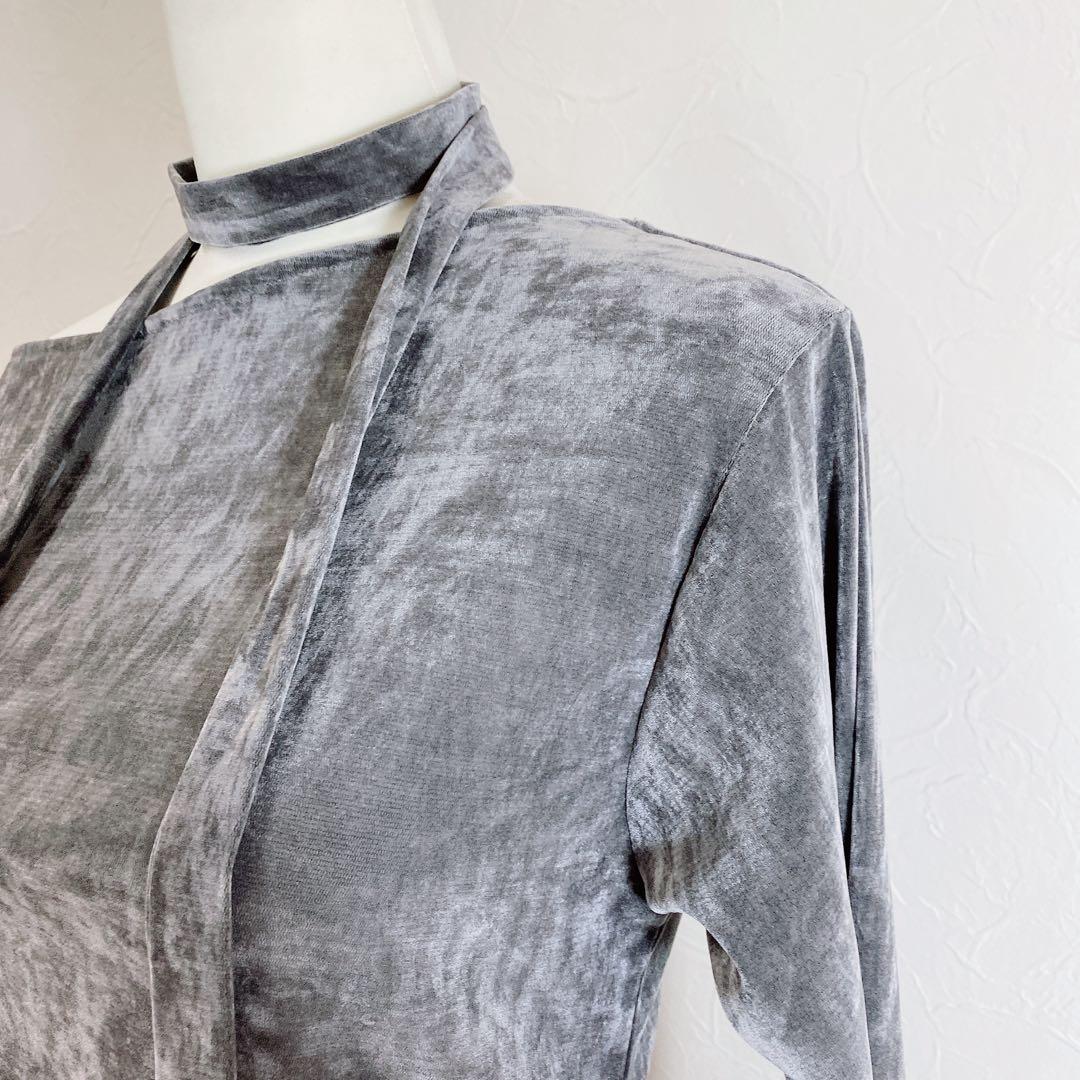 美品 CONSISTER VELOUR TIE TOP ベロアトップス タイ付き