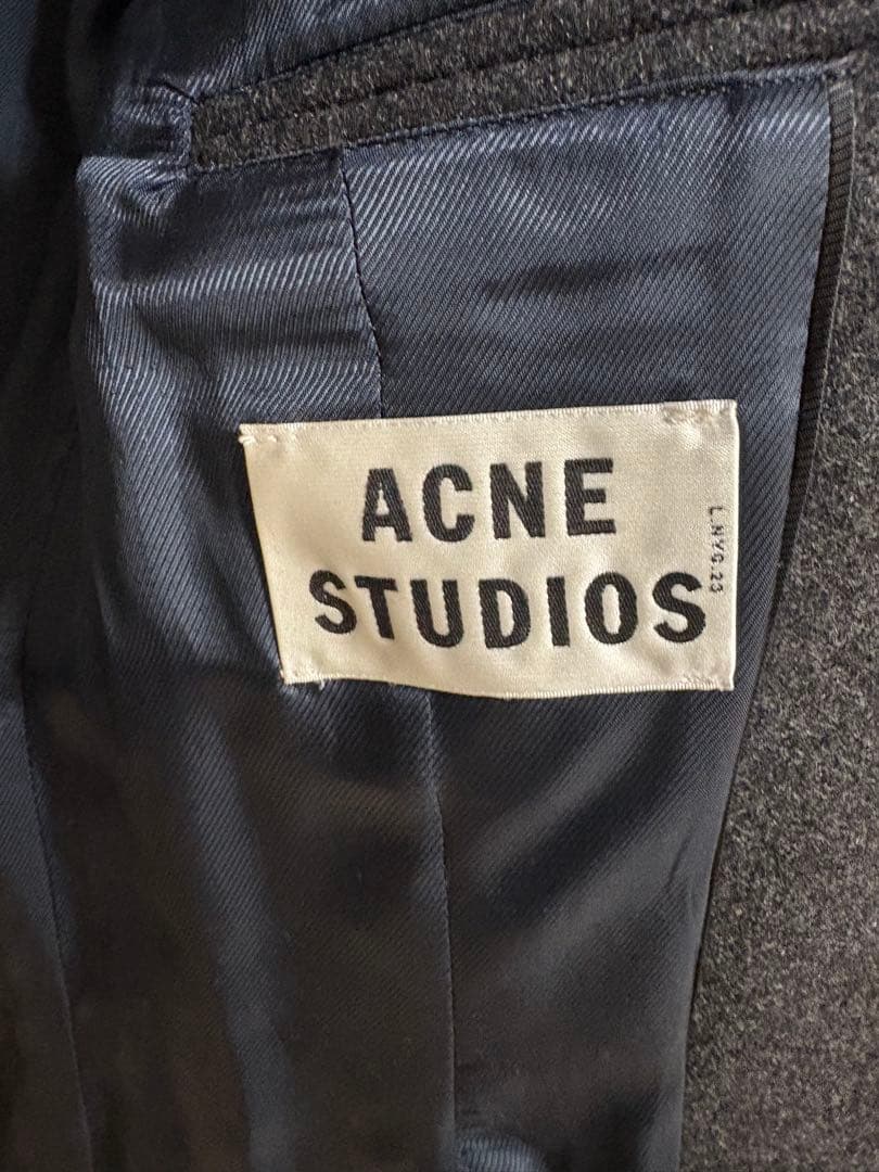 acne studios チェスターコート ウール グレー