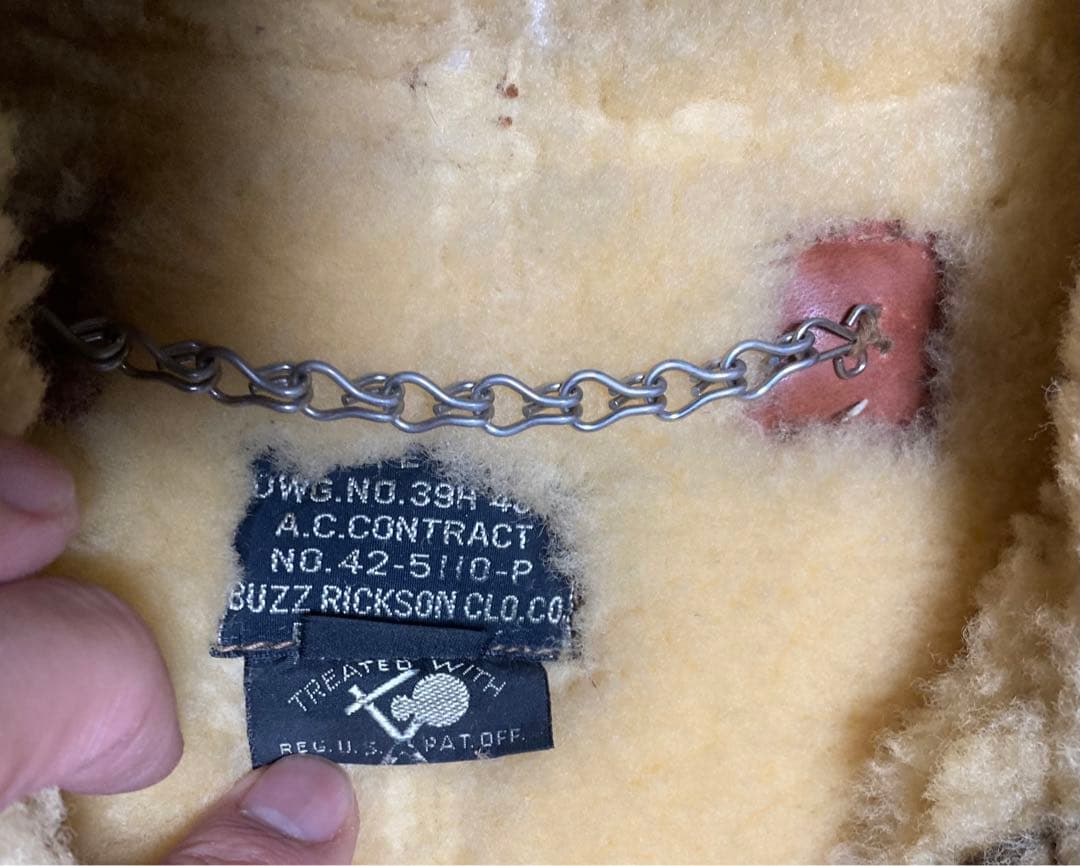 な*ん様 バズリクソンズ　フライトジャケット　B-6 ムートン　羊