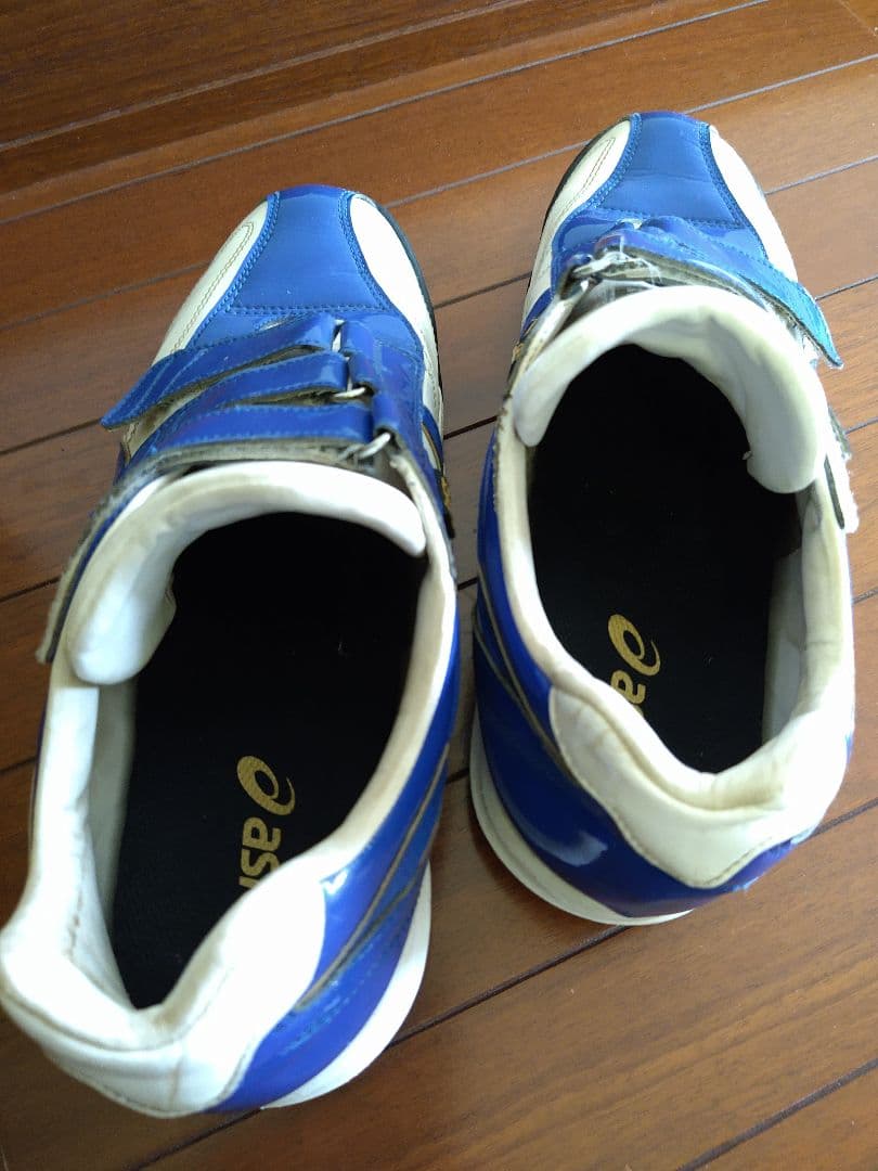 アシックス トレーニングシューズ 青白 ベルクロ　28.5
