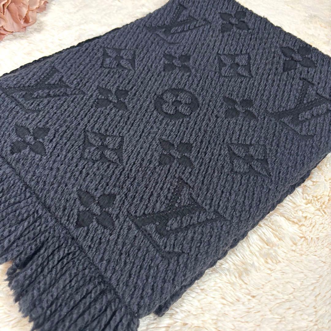 Louis Vuitton ルイヴィトン マフラー エシャルプ ロゴマニア 黒