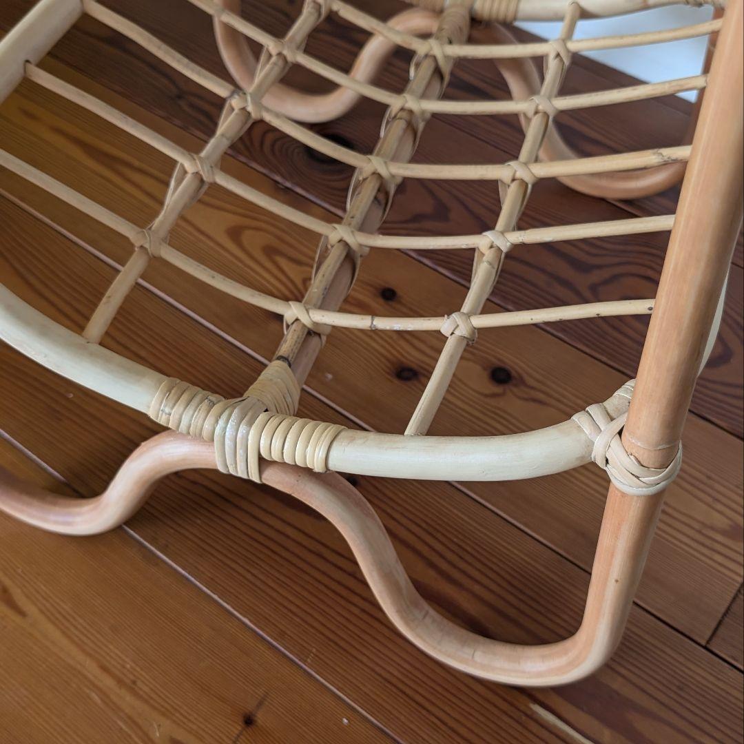 ラタン サイドテーブル ナチュラルウッド