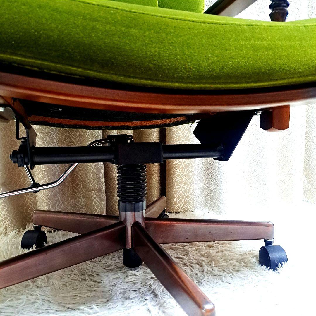 カリモク デスクチェア コロニアル モケットグリーン XC0650GK