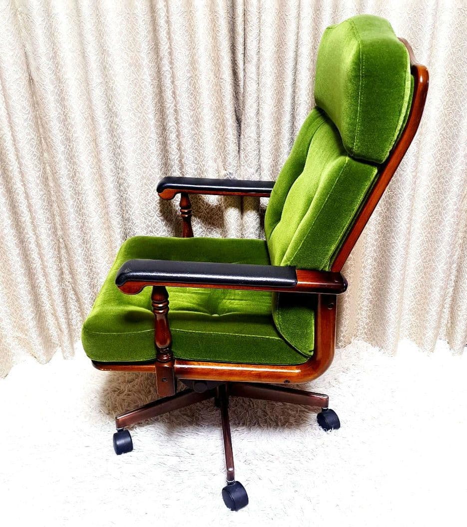 カリモク デスクチェア コロニアル モケットグリーン XC0650GK