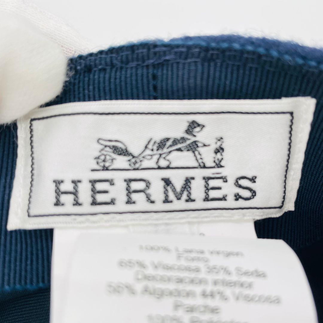 エルメス ヴォーバンセーラー キャスケット　帽子　キャップ ネイビー ウール