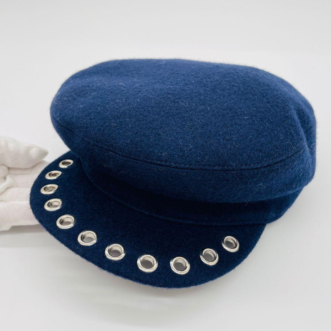 エルメス ヴォーバンセーラー キャスケット　帽子　キャップ ネイビー ウール