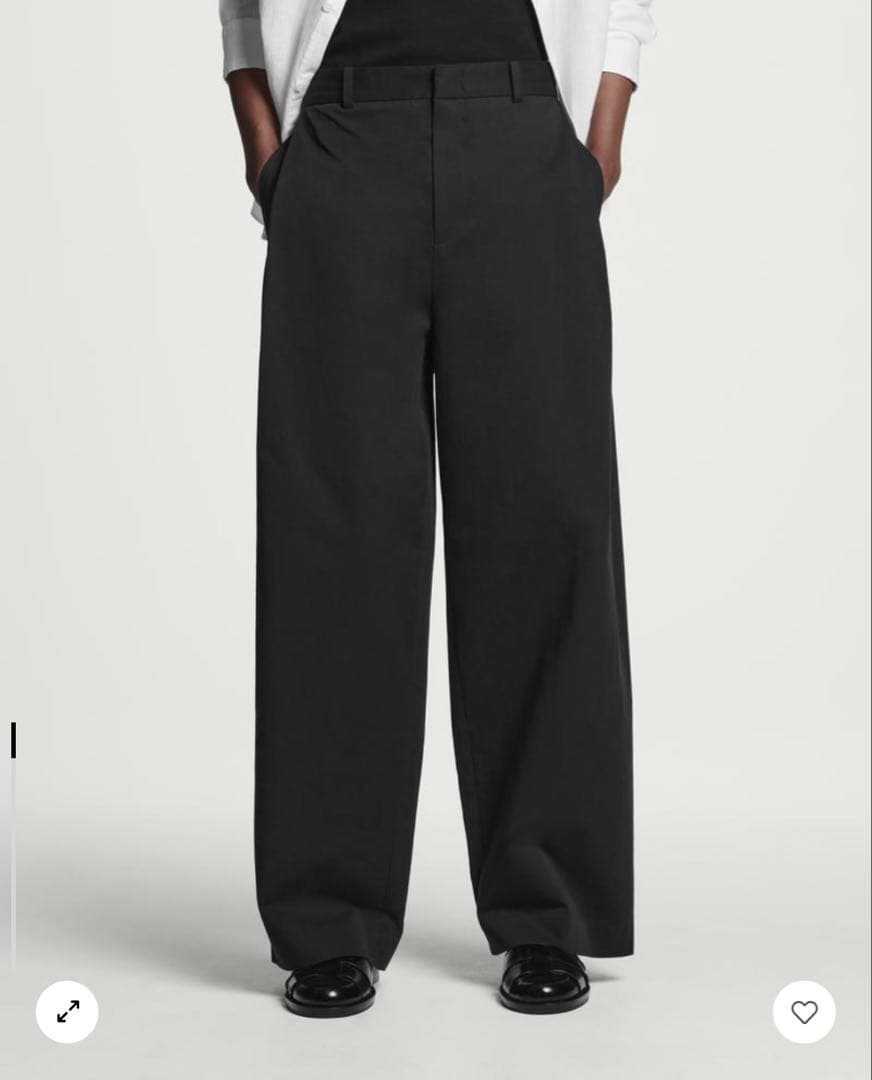 【COS】PLEATED COTTON WIDE-LEG TROUSERS