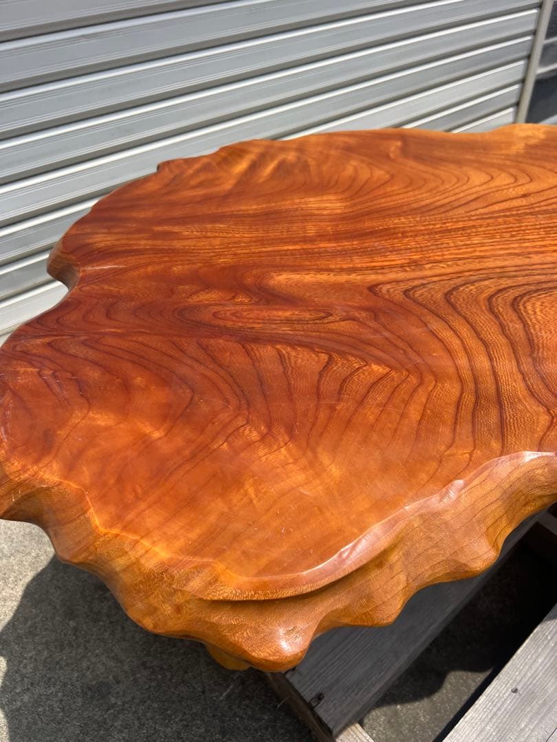 昭和レトロ 欅？ 一枚板 天然木 座卓 ちゃぶ台 古道具 古民具 花台