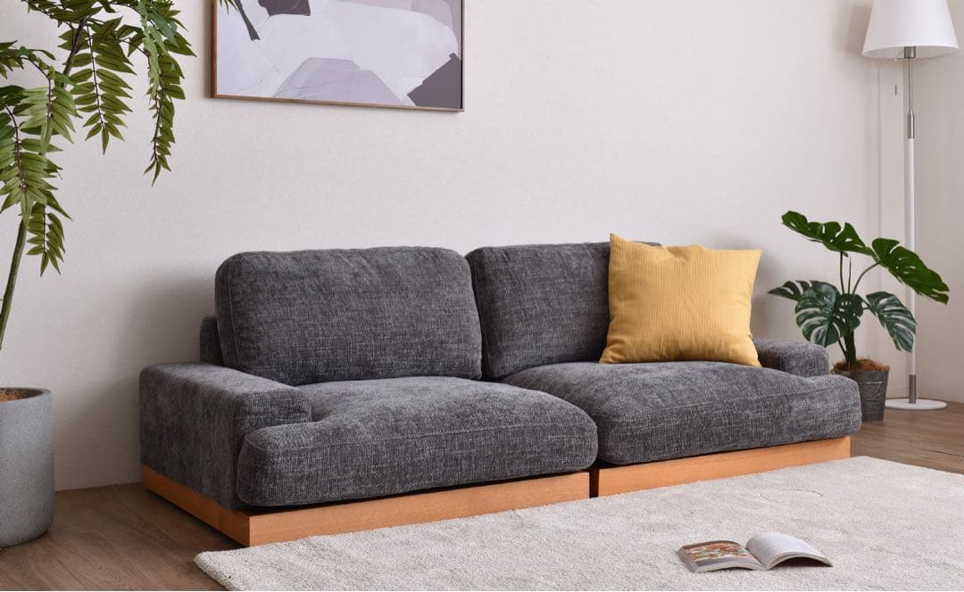 ファイン家具 fine kagu ソファ 2人掛け グリーングレー