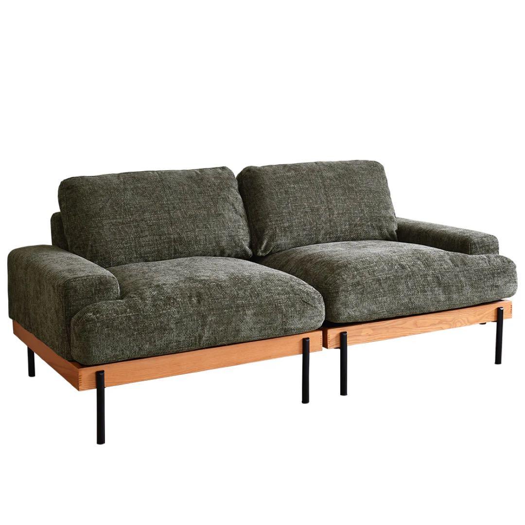 ファイン家具 fine kagu ソファ 2人掛け グリーングレー