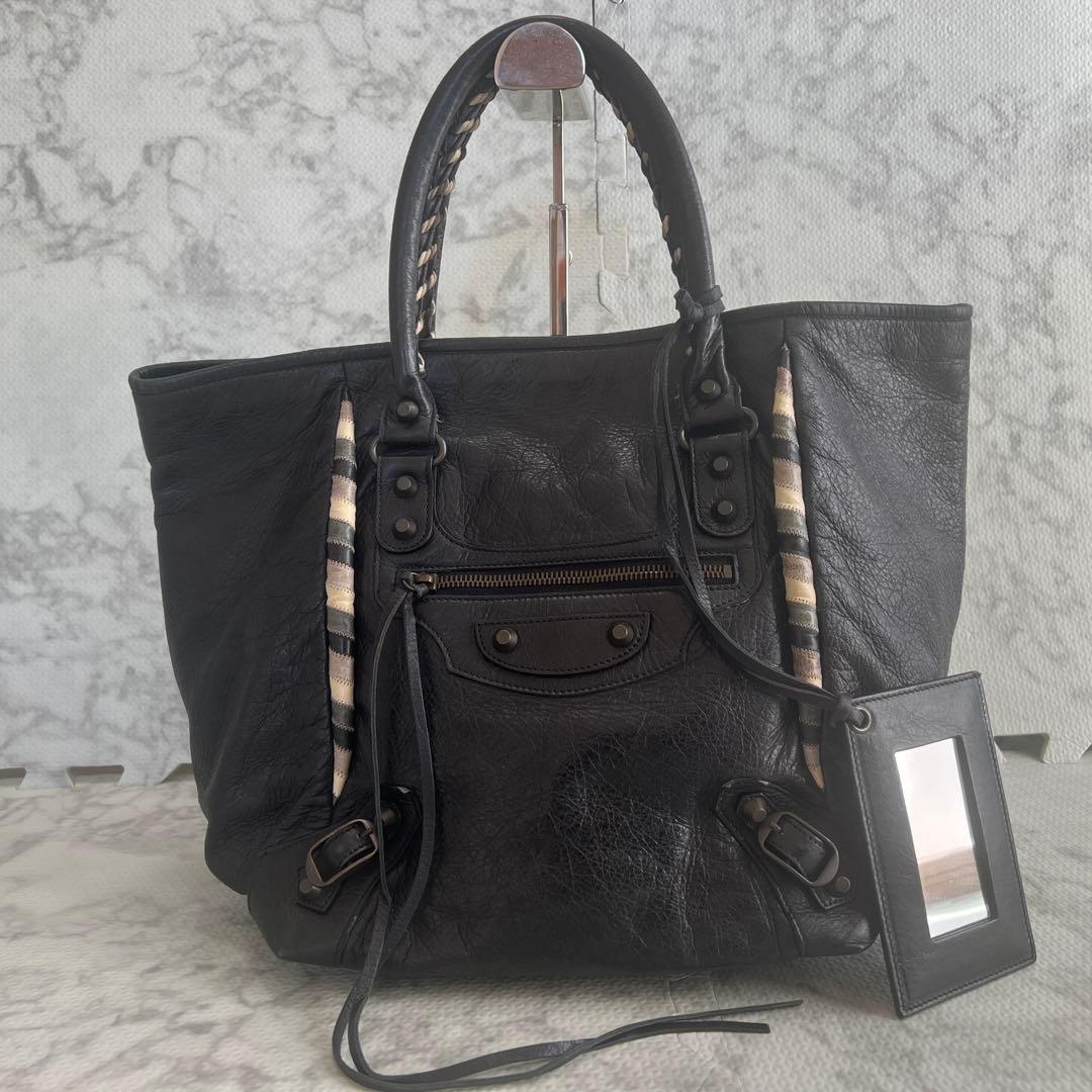 レアモデル✨バレンシアガ ザ サンデー トートバッグ ミラー付き ブラック