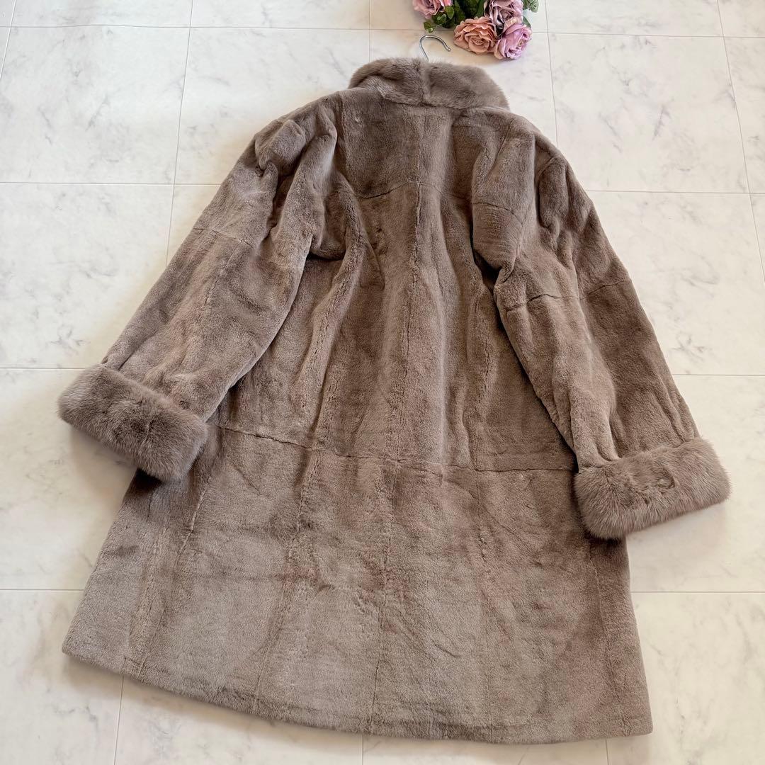 希少 メンズ 染めミンク トリミング シェアード リバーシブルファーコート 毛皮