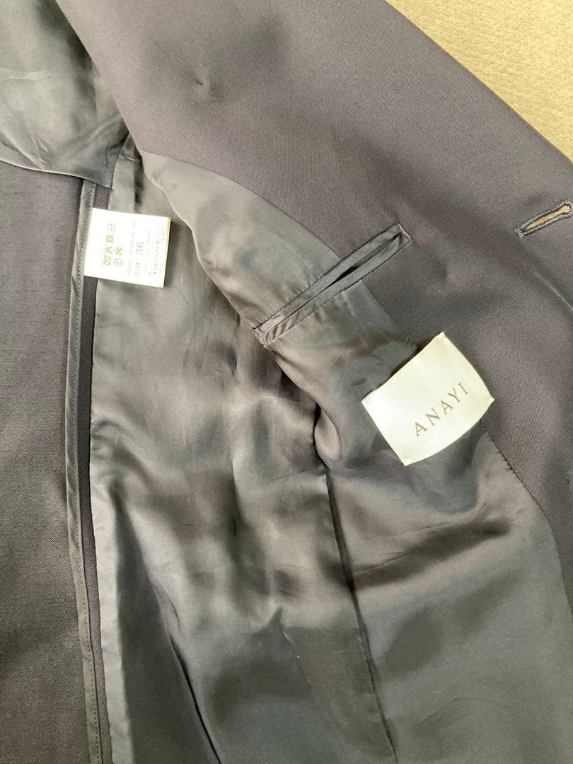 ANAYI ウールドライツイルダブル ジャケット（ネイビー）