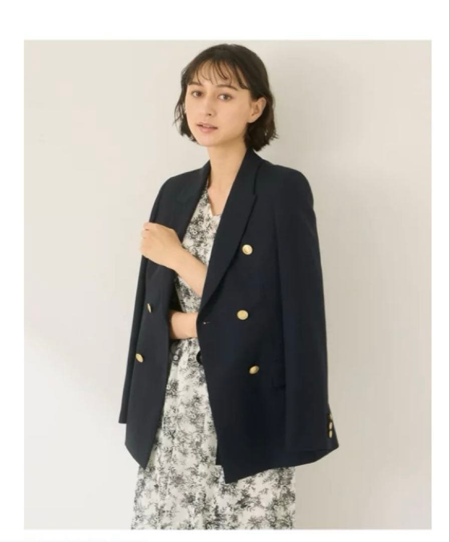 ANAYI ウールドライツイルダブル ジャケット（ネイビー）