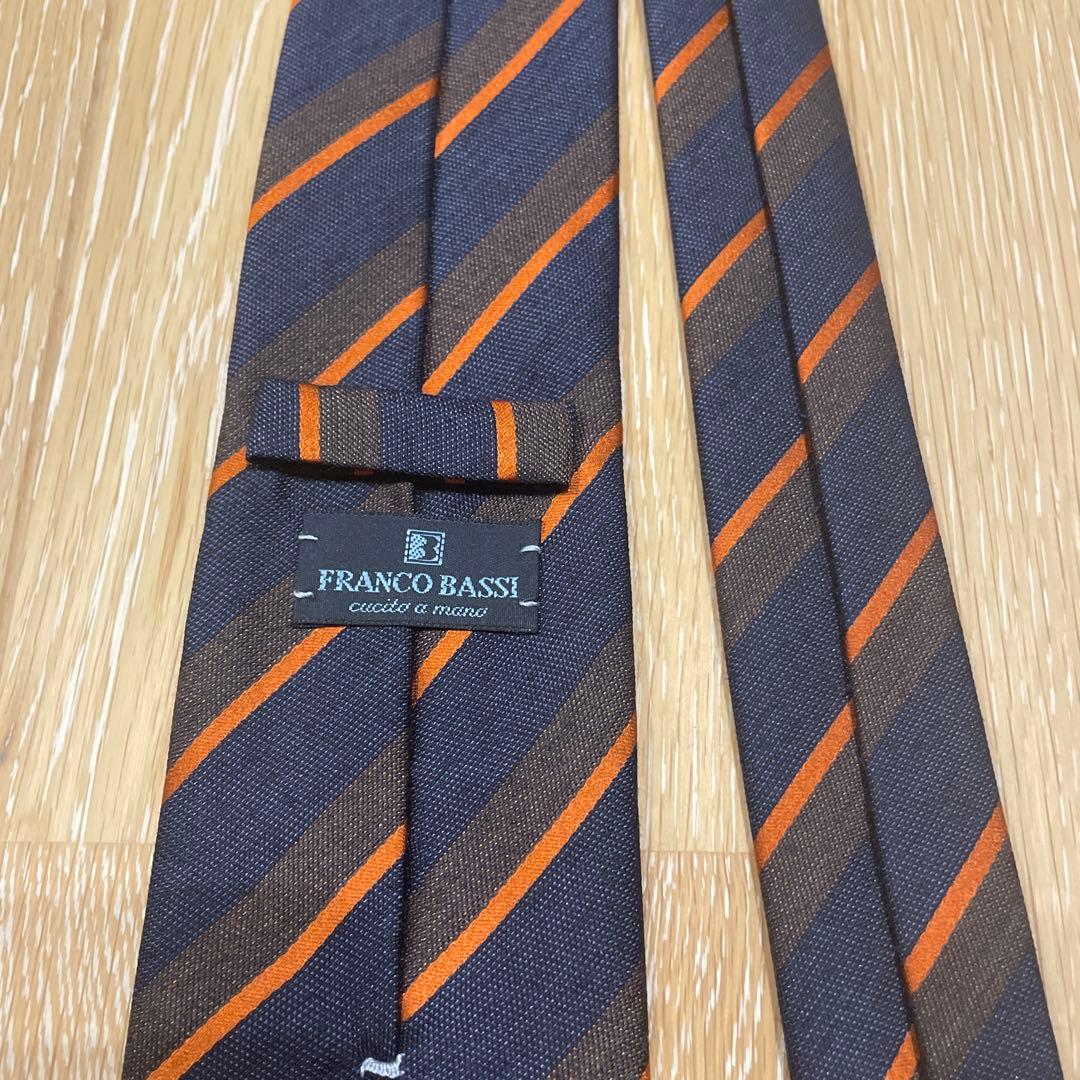 新品未使用　フランコバッシ　ストライプ　ネクタイ　ホリデーアンドブラウン