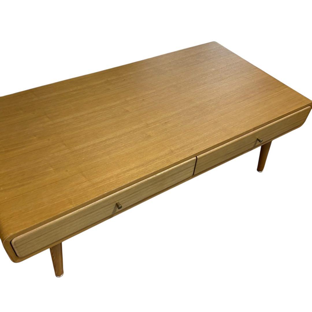 三環ジャパン ナチュラル木目 リビングテーブル 引き出し4杯付き