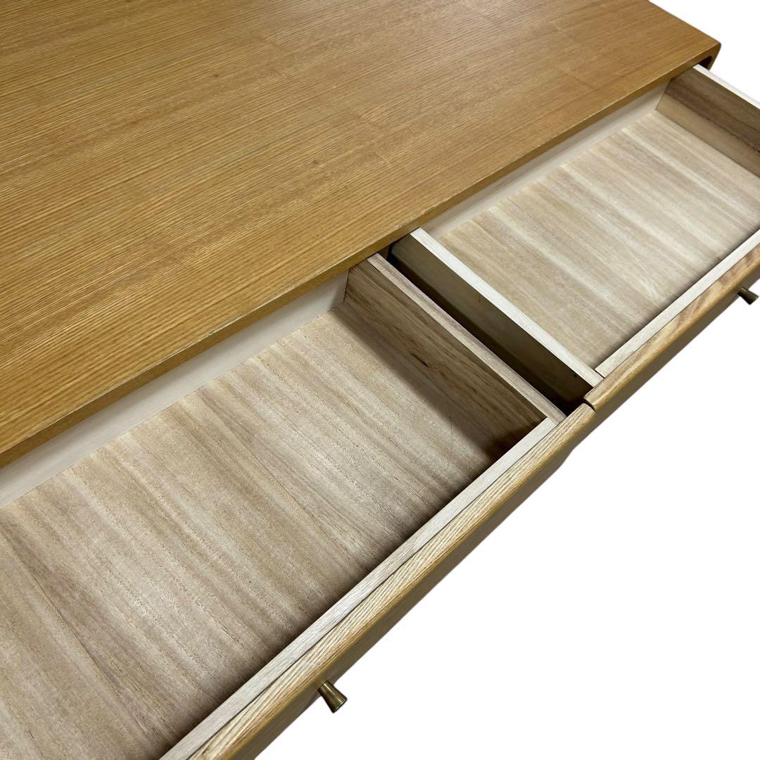 三環ジャパン ナチュラル木目 リビングテーブル 引き出し4杯付き