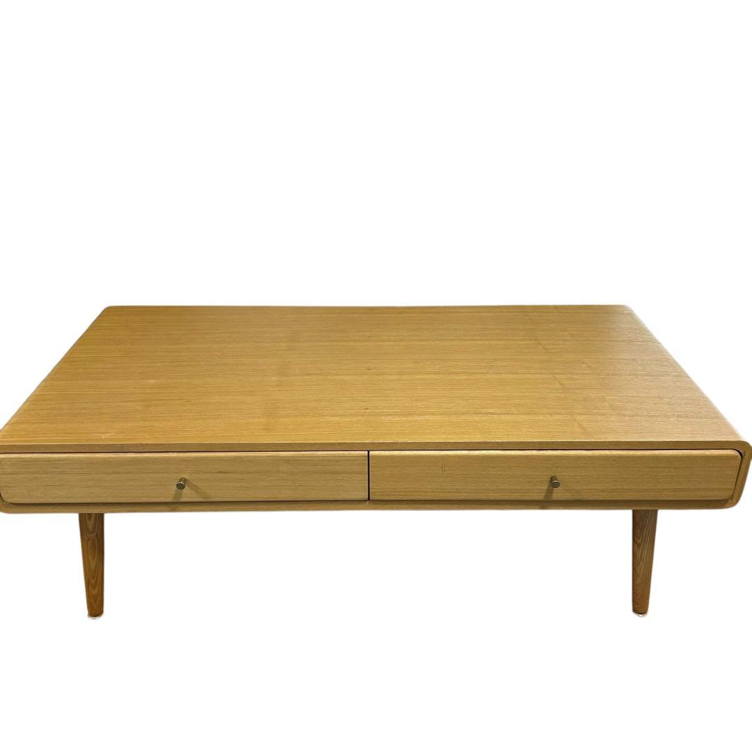 三環ジャパン ナチュラル木目 リビングテーブル 引き出し4杯付き