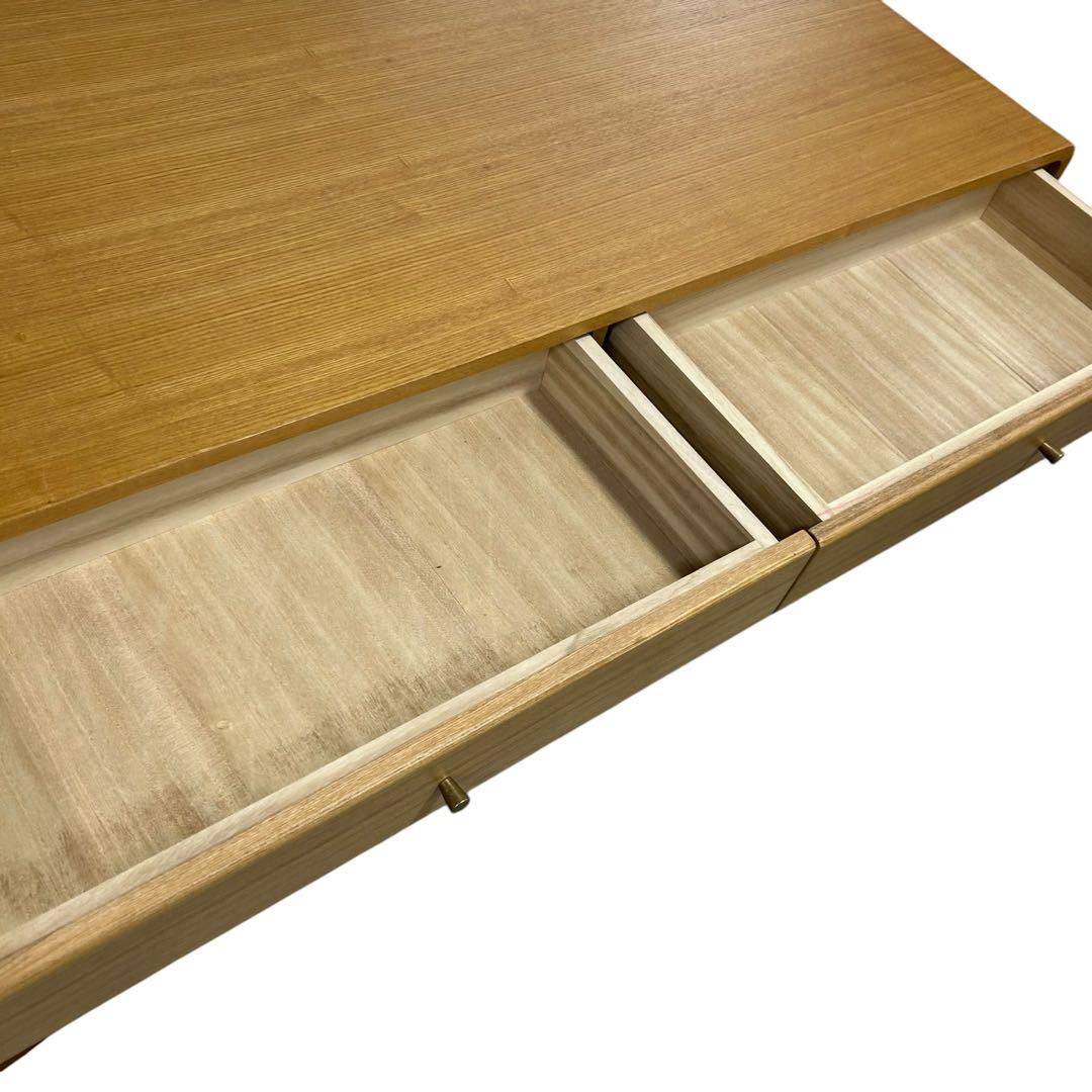 三環ジャパン ナチュラル木目 リビングテーブル 引き出し4杯付き