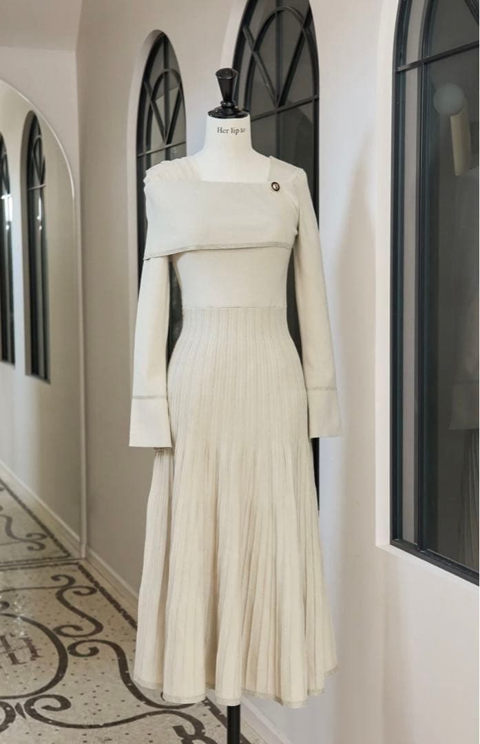 La Lueur Knit Dress【Sサイズ】