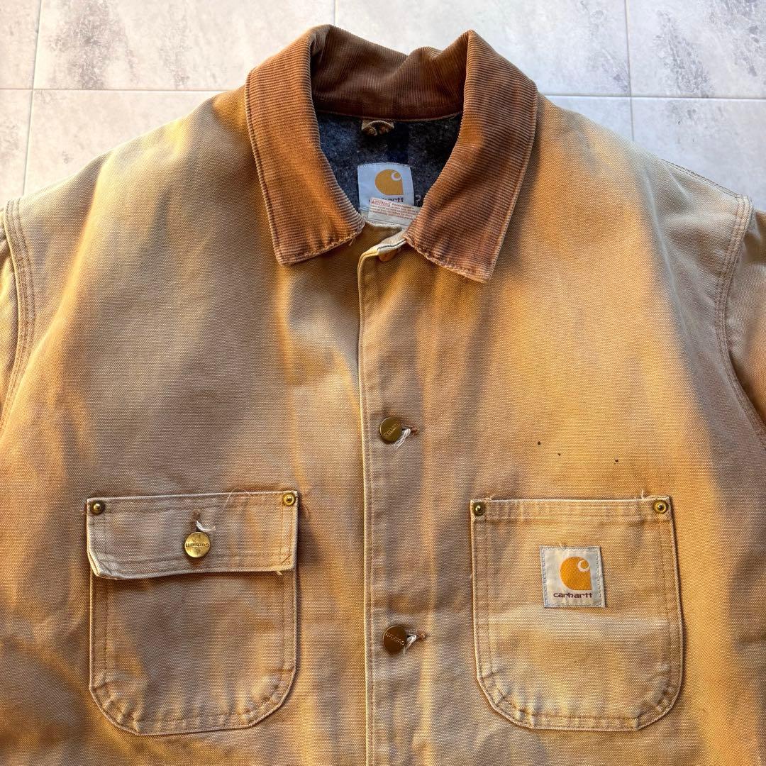 【BORO】カーハート チョアコート USA製 フェード ダメージ ビンテージ