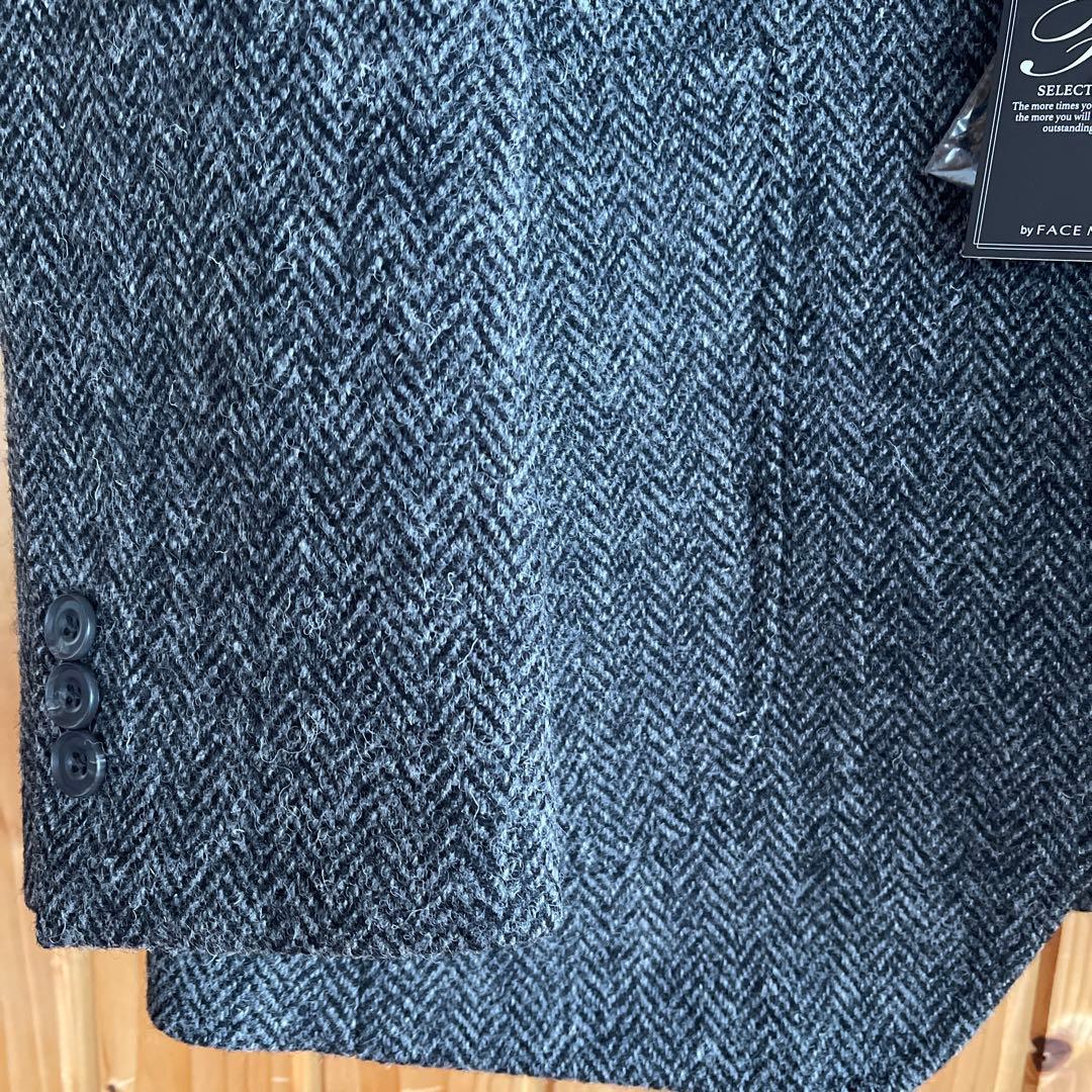 Harris Tweed／FACE MIX☆ヘリンボーン ジャケット グレーLL