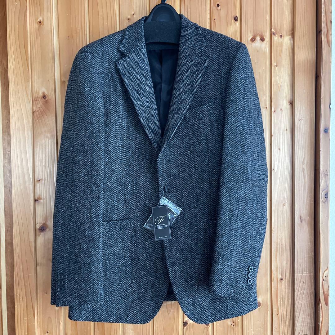 Harris Tweed／FACE MIX☆ヘリンボーン ジャケット グレーLL