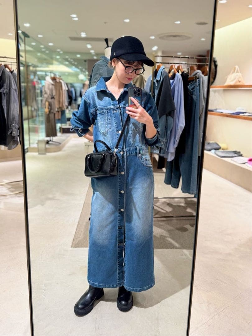 【美品】2025AW WhimGazette ストレッチデニムワンピース　ブルー