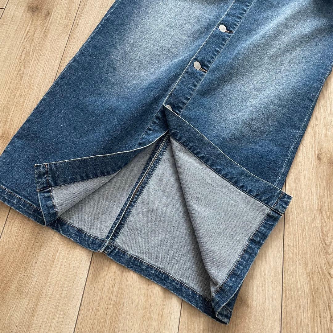 【美品】2025AW WhimGazette ストレッチデニムワンピース　ブルー